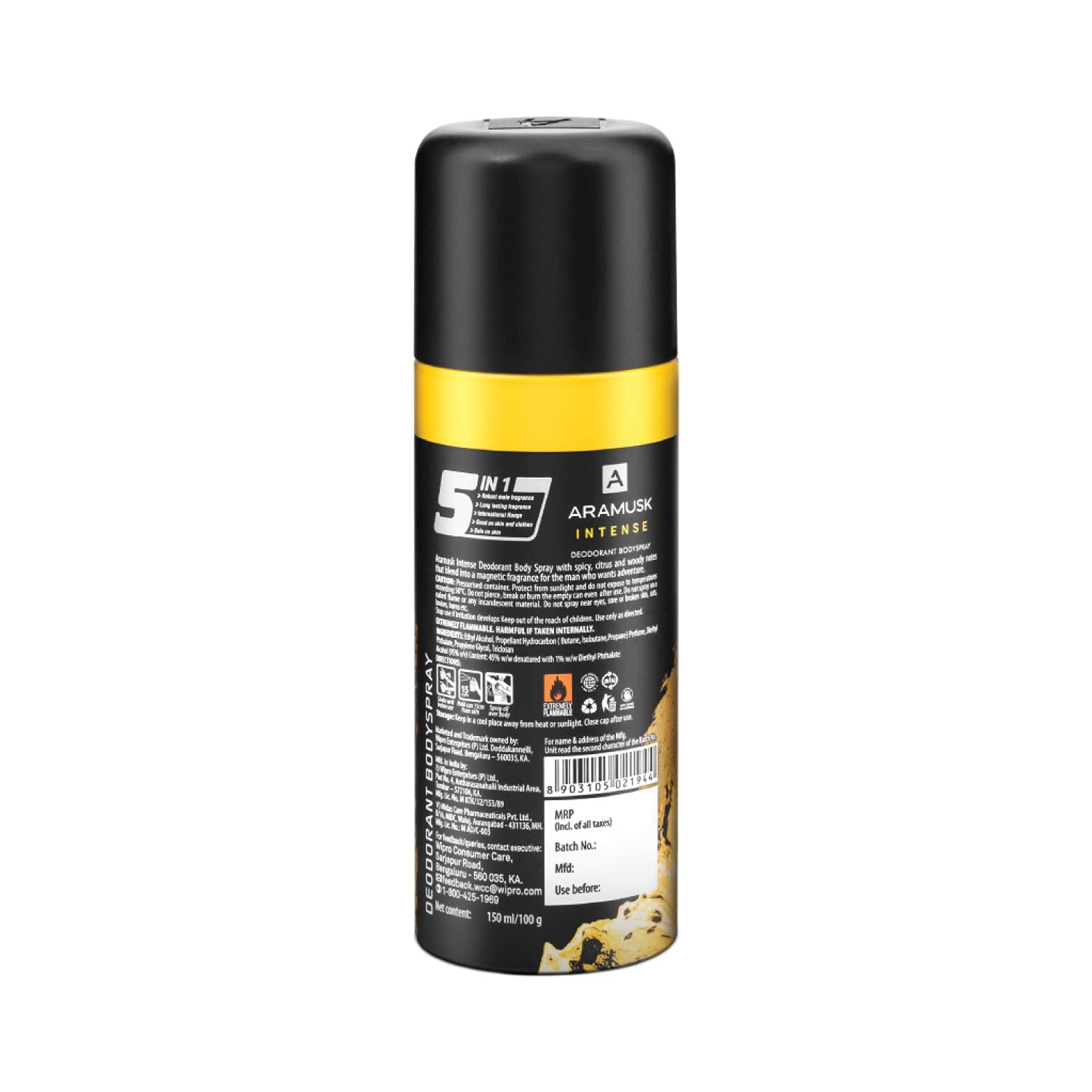 Aramusk Intense Deodorant Men Body Spray 150ml Pack Of 2