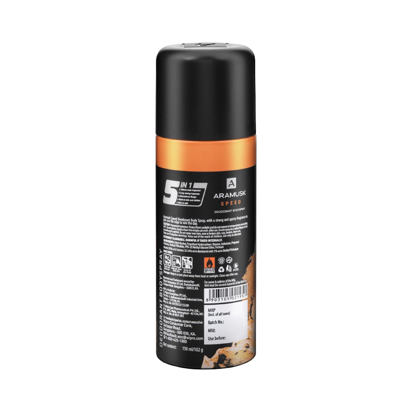 Aramusk Speed Deodorant Men Body Spray 150ml Pack Of 2