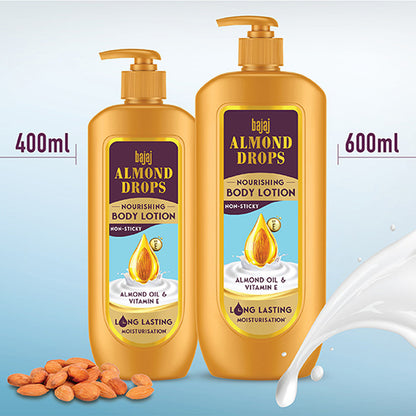 Bajaj Nourishing Body Lotion With Almond Oil And Vitamin E 600ml Pack Of 2