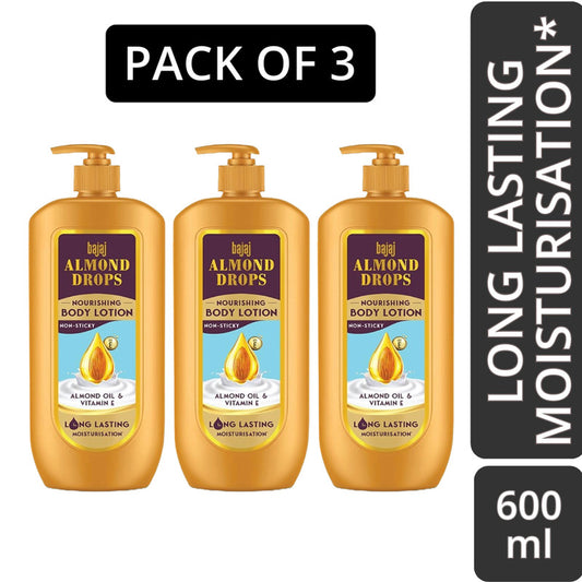 Bajaj Nourishing Body Lotion Long Lasting -600ml Pack Of 3