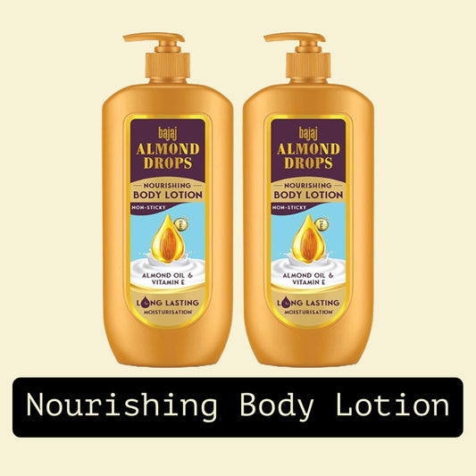 Bajaj Nourishing Body Lotion With Almond Oil And Vitamin E 600ml Pack Of 2