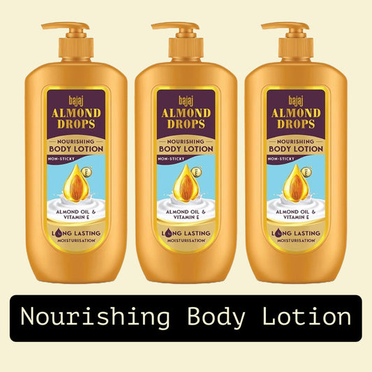 Bajaj Nourishing Body Lotion With Almond Oil And Vitamin E 600ml Pack Of 3