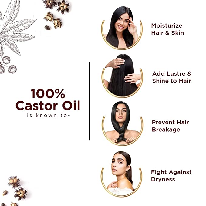 Bajaj 100% Pure Castor Oil Lustrous Hair & Moisturized Skin 200ml