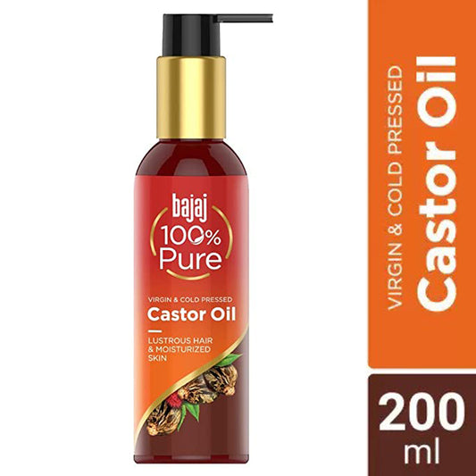 Bajaj 100% Pure Castor Oil Lustrous Hair & Moisturized Skin 200ml