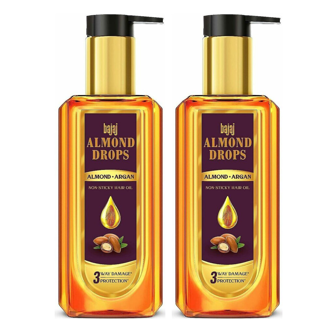 Bajaj Almond Drops With Almond And Argan Hair Oil 200ml Pack Of 2
