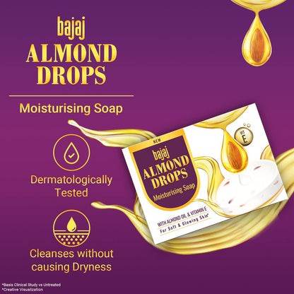 Bajaj Almond Drops Moisturising Soap With Almond Oil & Vitamin E 100gm