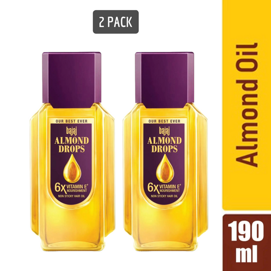 Bajaj Non Sticky Almond Drops With Vitamin E Hair Oil 190ml Pack Of 2