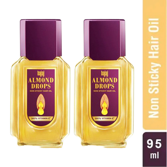 Bajaj Almond Non Sticky Hair Oil With 6X Vitamin E -95ml Pack Of 2