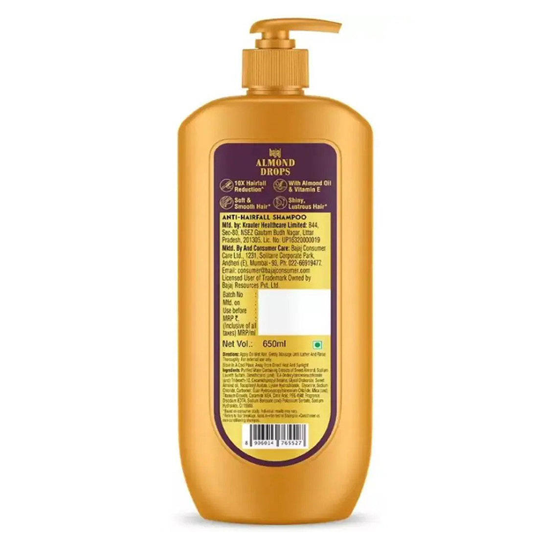 Bajaj Anti Hair fall Shampoo With Almond Oil & Vitamin E 650ml