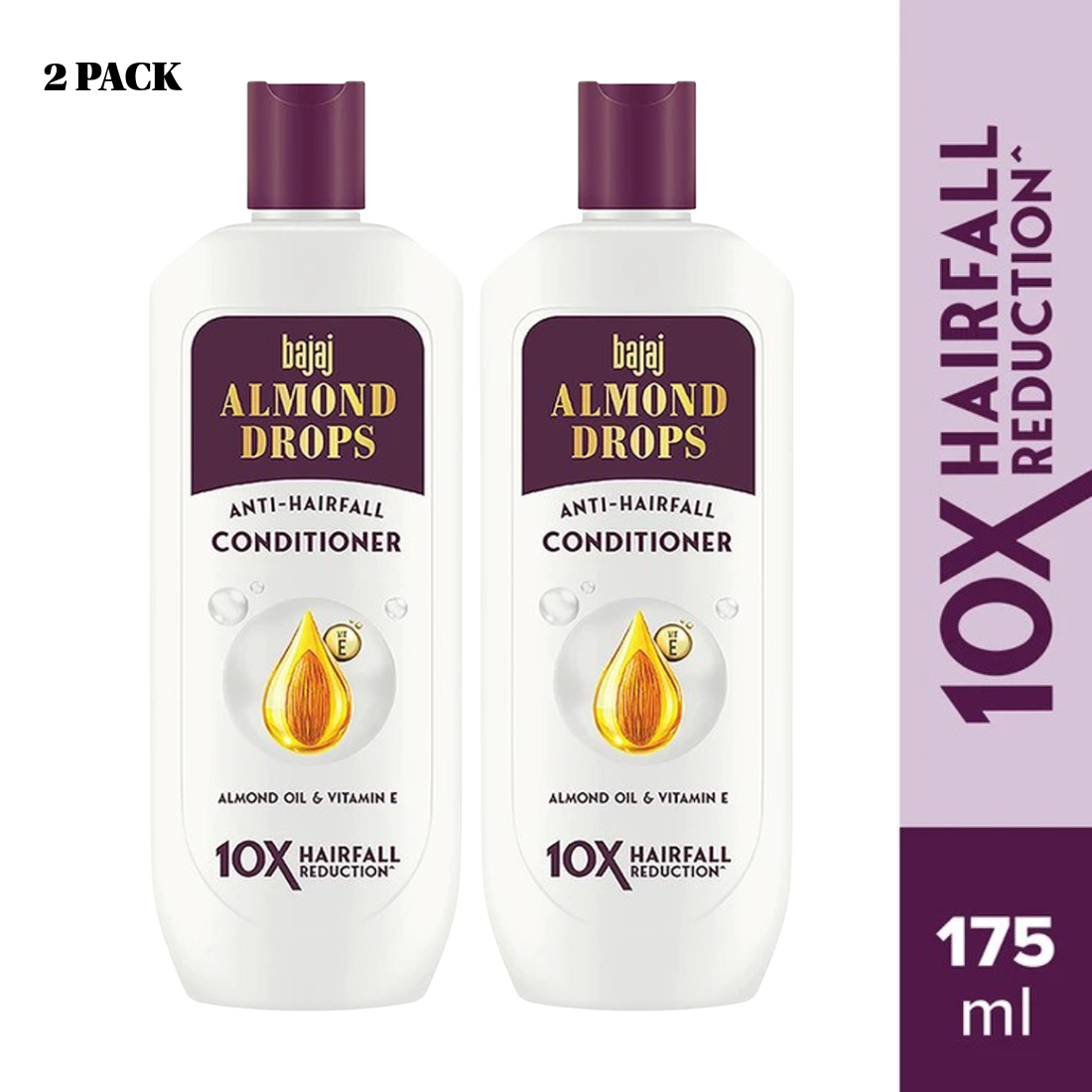 Bajaj Anti-Hairfall Almond Drops Conditioner Nourishing -175ml Pack Of 2