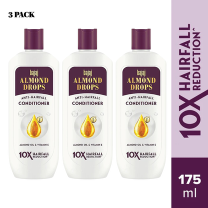 Bajaj Anti-Hairfall Almond Drops Conditioner Nourishing -175ml Pack Of 3