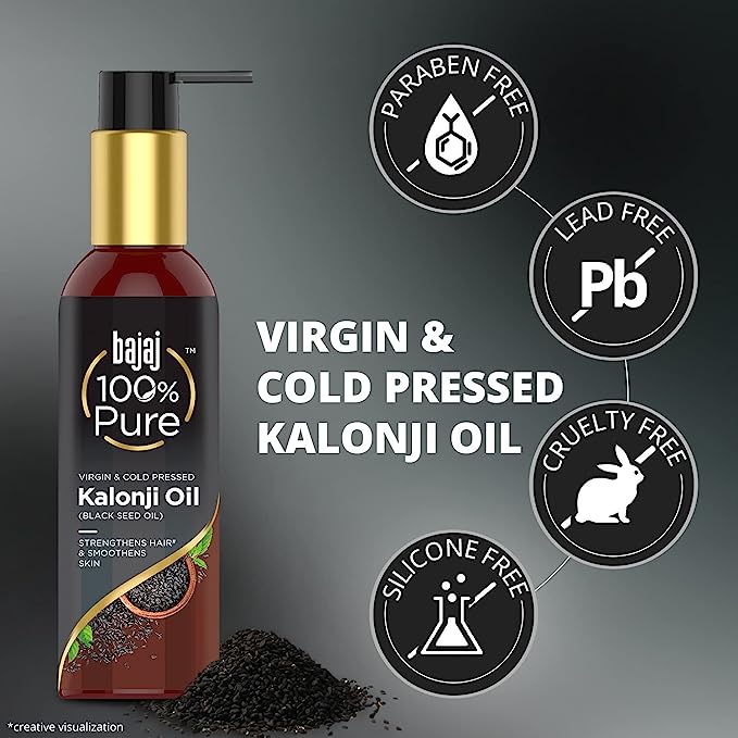 Bajaj 100% Pure Virgin & Cold Pressed Kalonji Oil 200ml