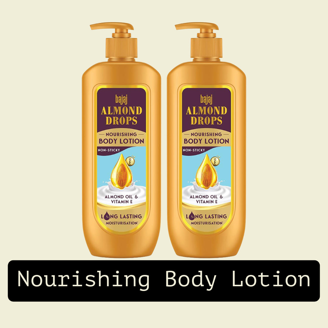 Bajaj Nourishing Body Lotion With Almond Oil And Vitamin E 400ml Pack Of 2