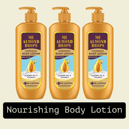 Bajaj Nourishing Body Lotion With Almond Oil And Vitamin E 400ml Pack Of 3