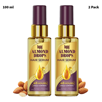 Bajaj Almond Oil And Vitamin E Hair Serum 100ml Pack Of 2