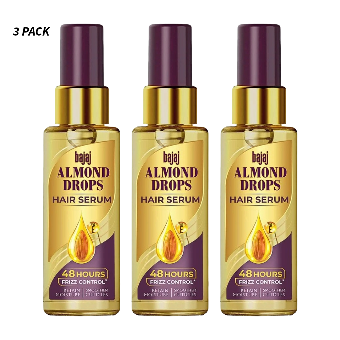 Bajaj Almond Drops Hair Serum With Oil 100ml Pack Of 3