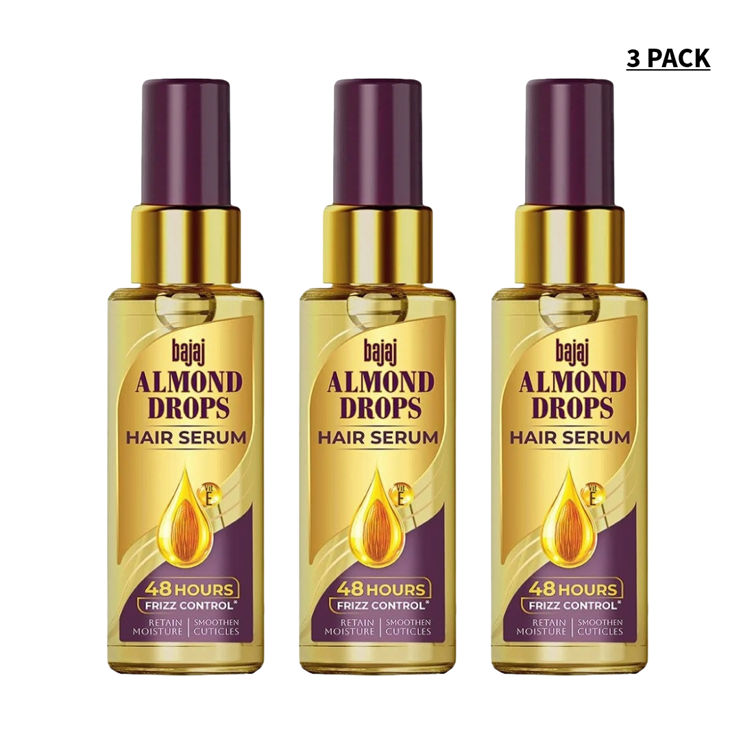 Bajaj Almond Drops Hair Serum With Oil 50ml Pack Of 3
