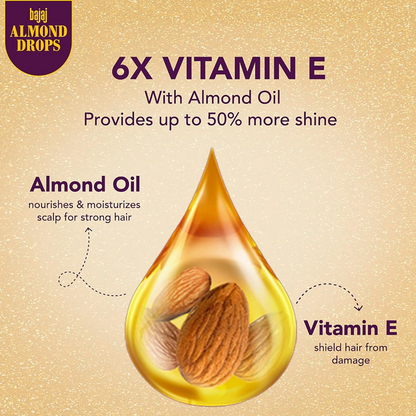 Bajaj Almond Drops Non Sticky Hair Oil 285ml Pack Of 3