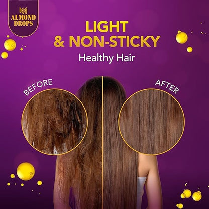 Bajaj Almond Non Sticky Hair Oil With 6X Vitamin E -95ml Pack Of 3