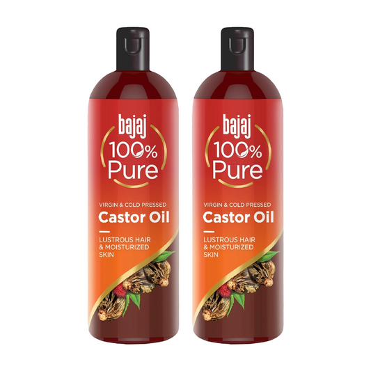 Bajaj 100% Pure Virgin & Cold Pressed Castor Oil 200ml Pack Of 2