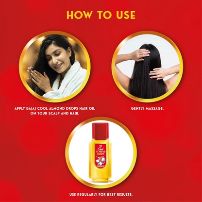 Bajaj Cool Almond Drops Non Sticky Hair Oil 95ml Pack Of 2