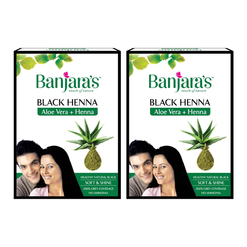 Banjaras Black Henna Aloe Vera + Henna 50gm Pack Of 2
