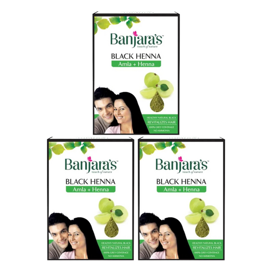 Banjaras Black Henna Amla + Henna 50gm Pack Of 3