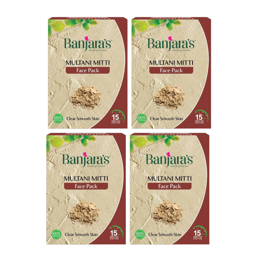 Banjaras Touch Of Nature Multani Mitti Face Pack 100gm Pack Of 4