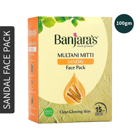 Banjaras Sandal Clear Glowing Skin Multani Mitti Face Pack -100gm