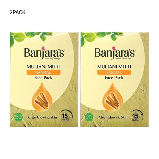 Banjaras Multani Mitti Sandal Face Pack 100gm Pack Of 2