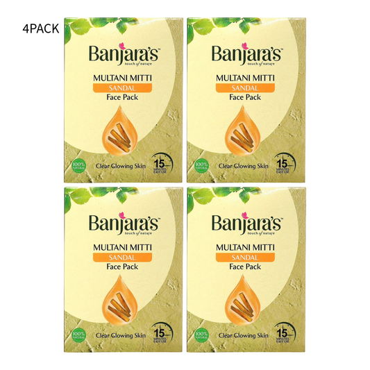 Banjaras Multani Mitti Sandal Face Pack 100gm Pack Of 4