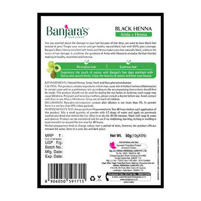 Banjaras Black Henna Amla + Henna 50gm