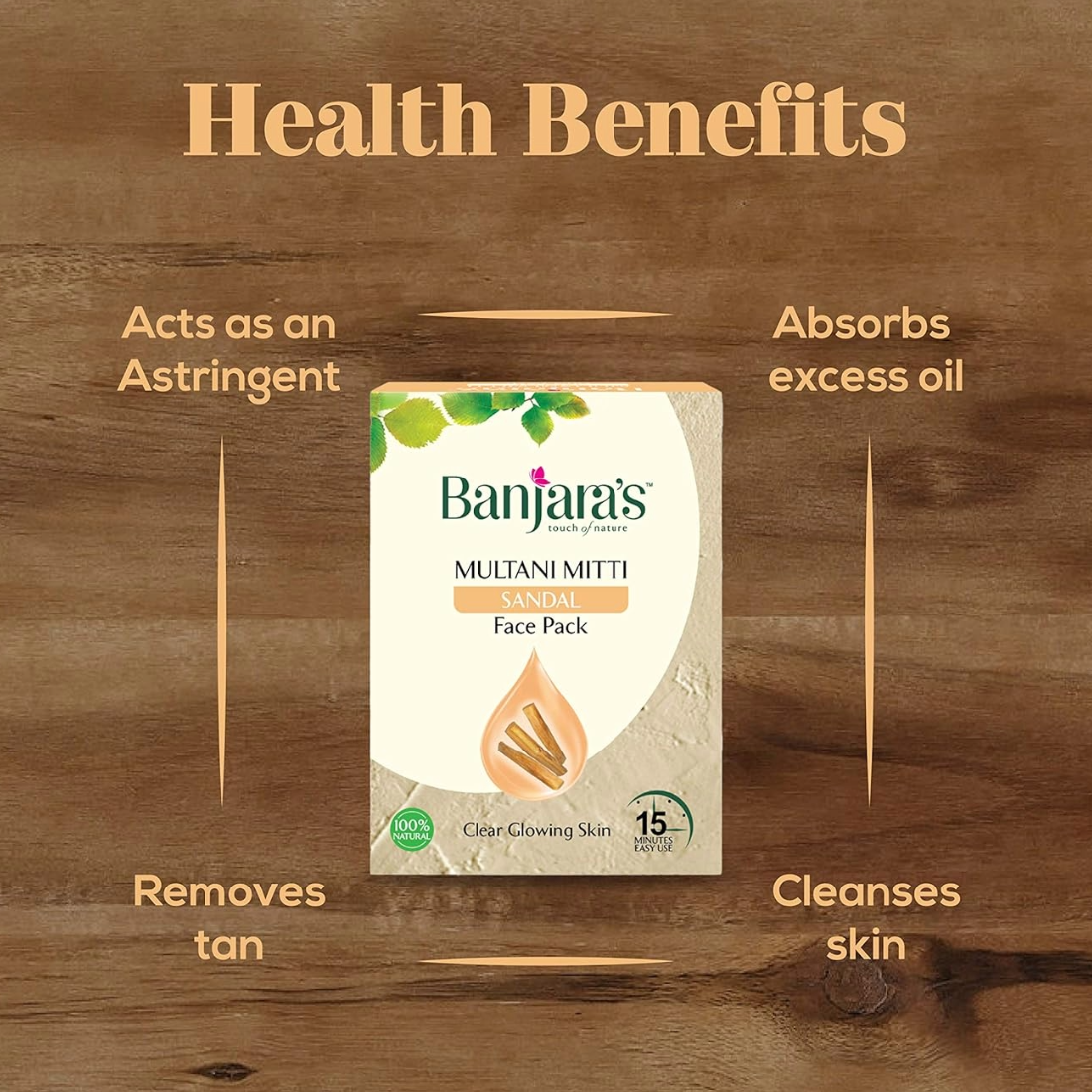 Banjaras Touch Of Nature Sandal Multani Mitti Face Pack 100gm Pack Of 2
