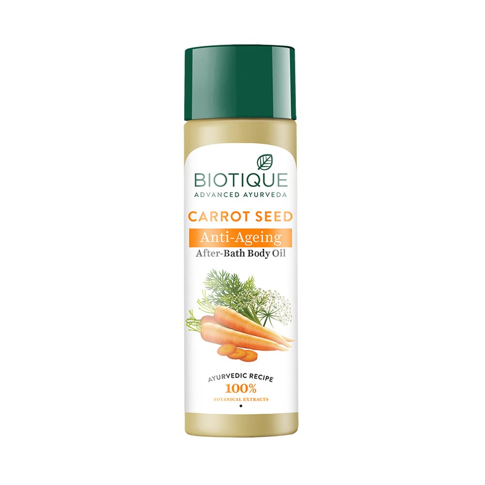 Biotique Advanced Ayurveda Carrot Seed Anti Ageing After Bath Body Oil 120ml