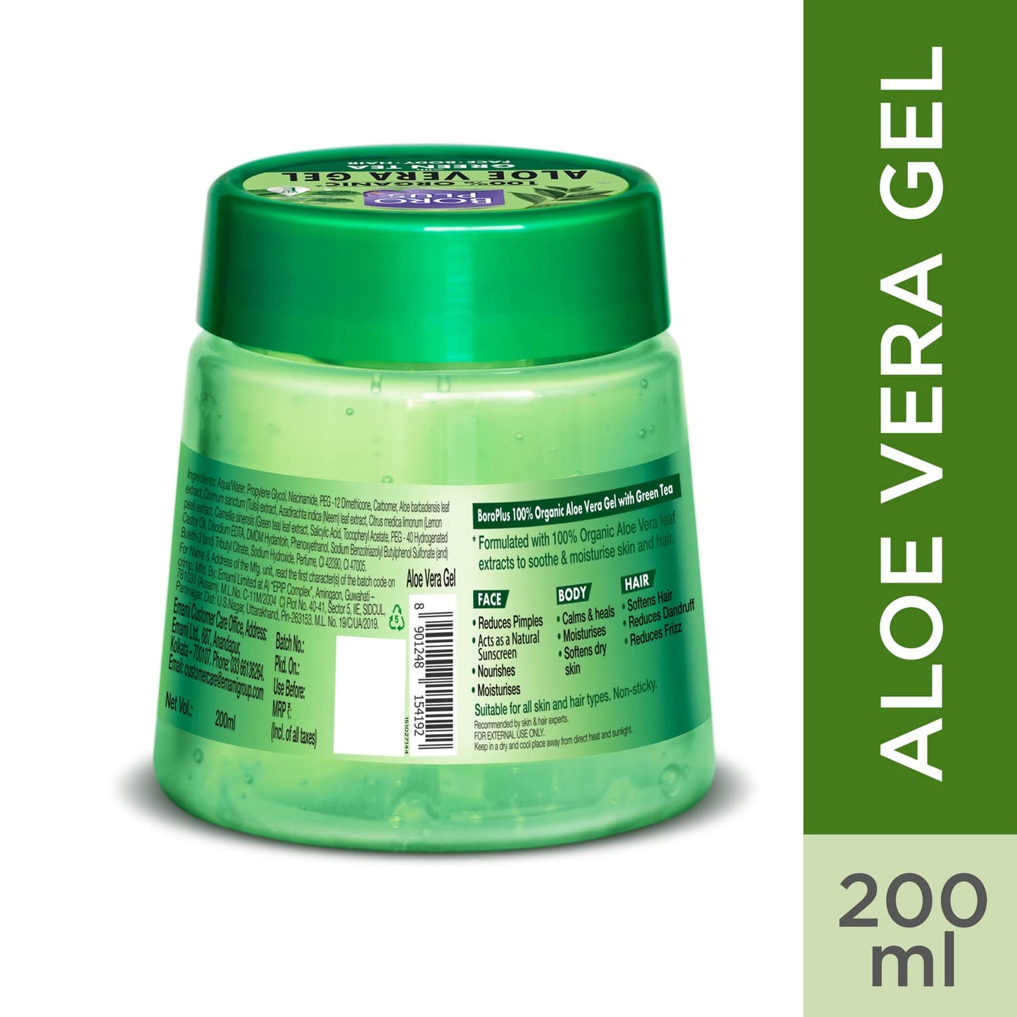 Boroplus Aloevera Gel With Green Tea For Skin And Hair 200ml