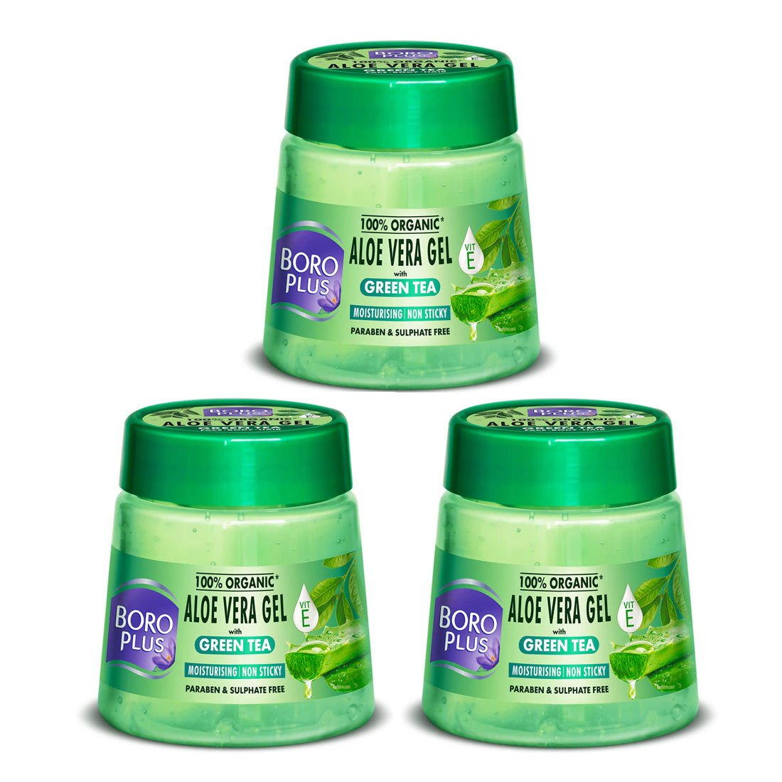 Boroplus Aloevera Gel With Green Tea 200ml Pack Of 3