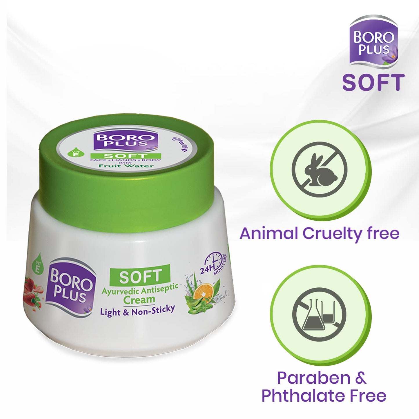 Boro Plus Soft Face Hand Body With Fruit Water Cream 200ml