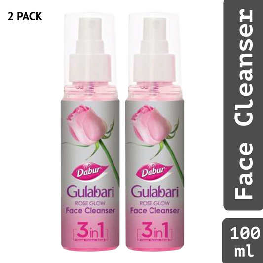 Dabur Rose Glow Gulabari Face Cleanser 3 In 1 Cleanse Moisturise Refresh 100ml Pack Of 2