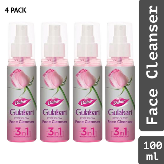 Dabur Rose Glow Gulabari Face Cleanser 3 In 1 Cleanse Moisturise Refresh 100ml Pack Of 4