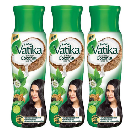 Dabur Vatika Enriched Coconut Hair Oil 75ml Pack Of 3