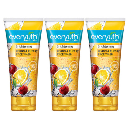 Everyuth Lemon And Cherry Face Wash Naturals Brightening -150gm Pack Of 3