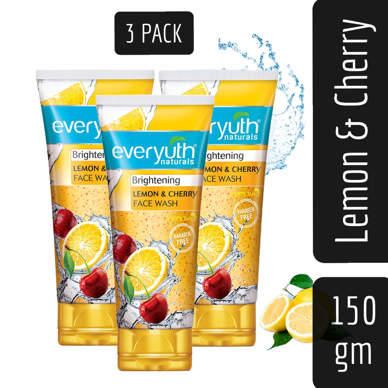 Everyuth Face Brightening Lemon And Cherry Face Wash -150gm Pack Of 3