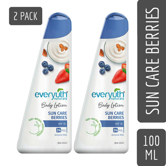 Everyuth Sun Care Berries Body Lotion SPF15 With Almond Milk 100ml Pack Of 2