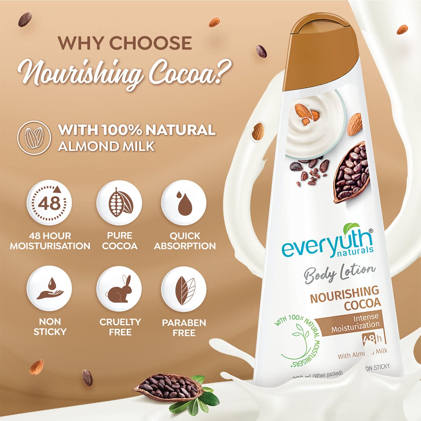 Everyuth Naturals Body Lotion Nourishing Cocoa 100ml Pack Of 3
