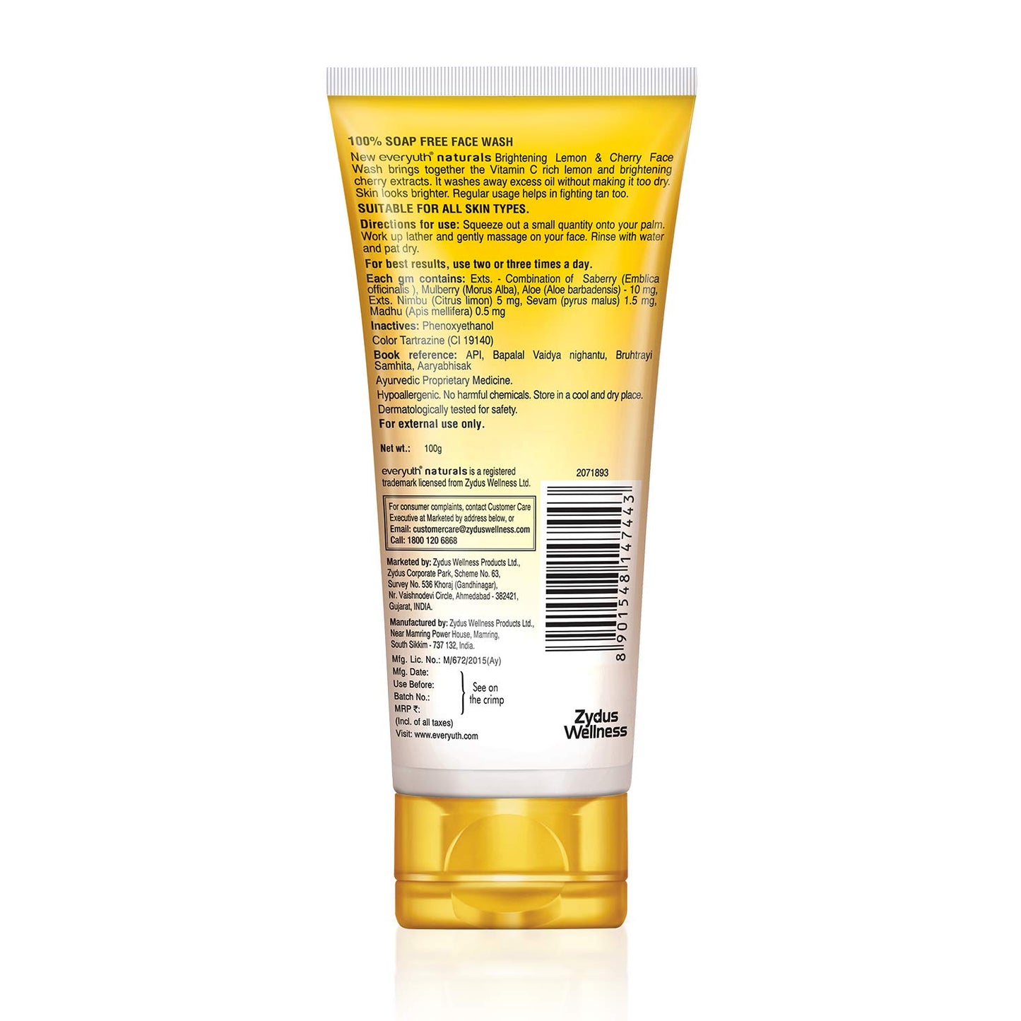 Everyuth Naturals Lemon And Cherry Face Wash All Skin Type - 150gm