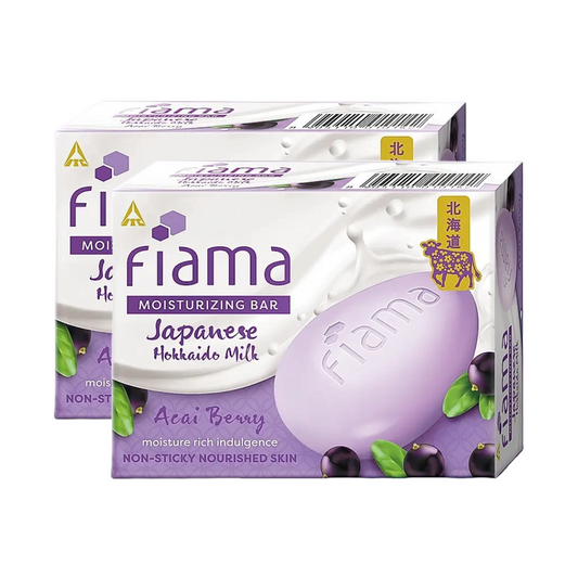 Fiama Moisturizing Bar Japanese Hokkaido Milk Acai Berry 125gm Pack Of 2