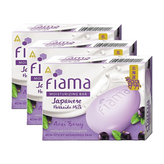 Fiama Moisturizing Bar Japanese Hokkaido Milk Acai Berry 125gm Pack Of 3