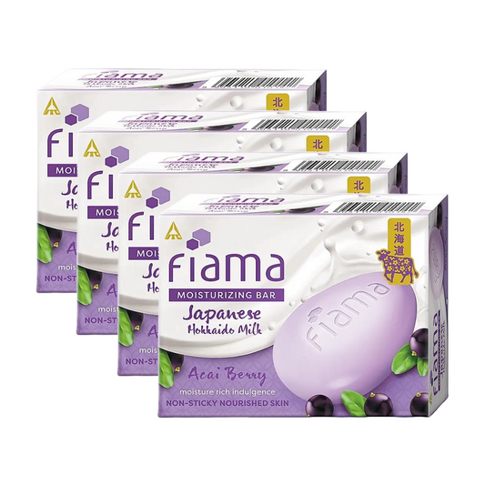 Fiama Moisturizing Bar Japanese Hokkaido Milk Acai Berry 125gm Pack Of 4