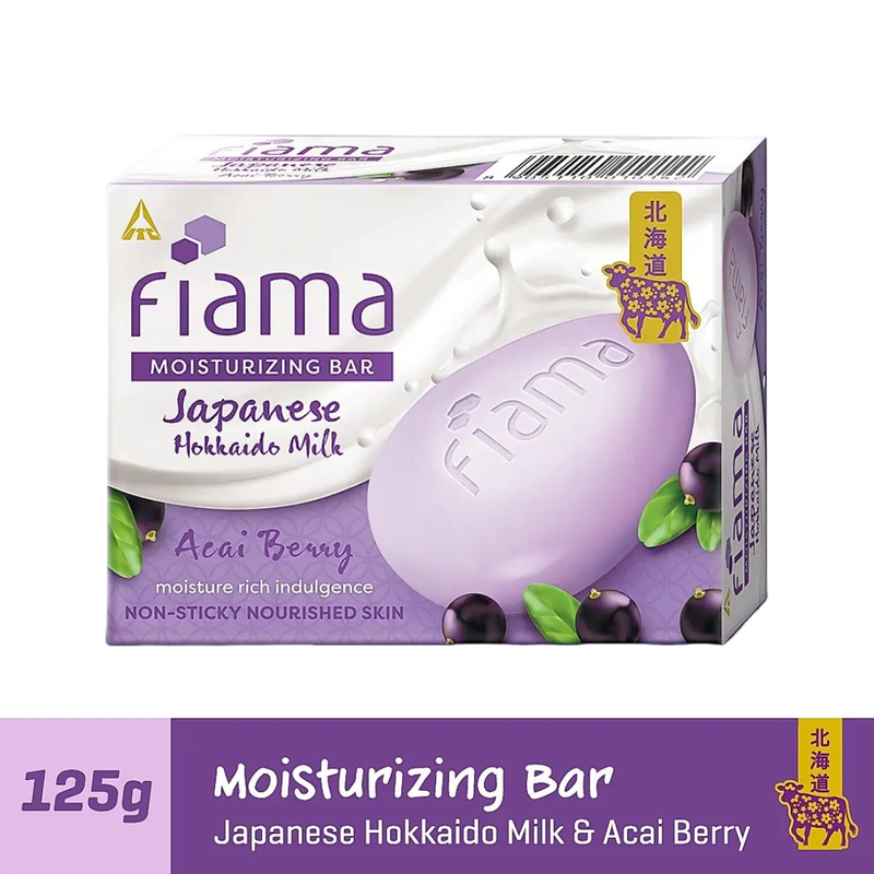 Fiama Japanese Hokkaido Milk Acai Berry Gel Bar 125gm