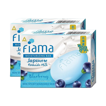 Fiama Moisturizing Bar Japanese Hokkaido Milk Blueberry 125gm Pack Of 2